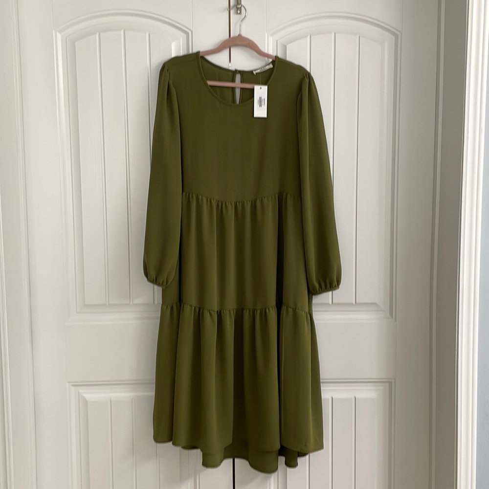 Olive Tiered Dress